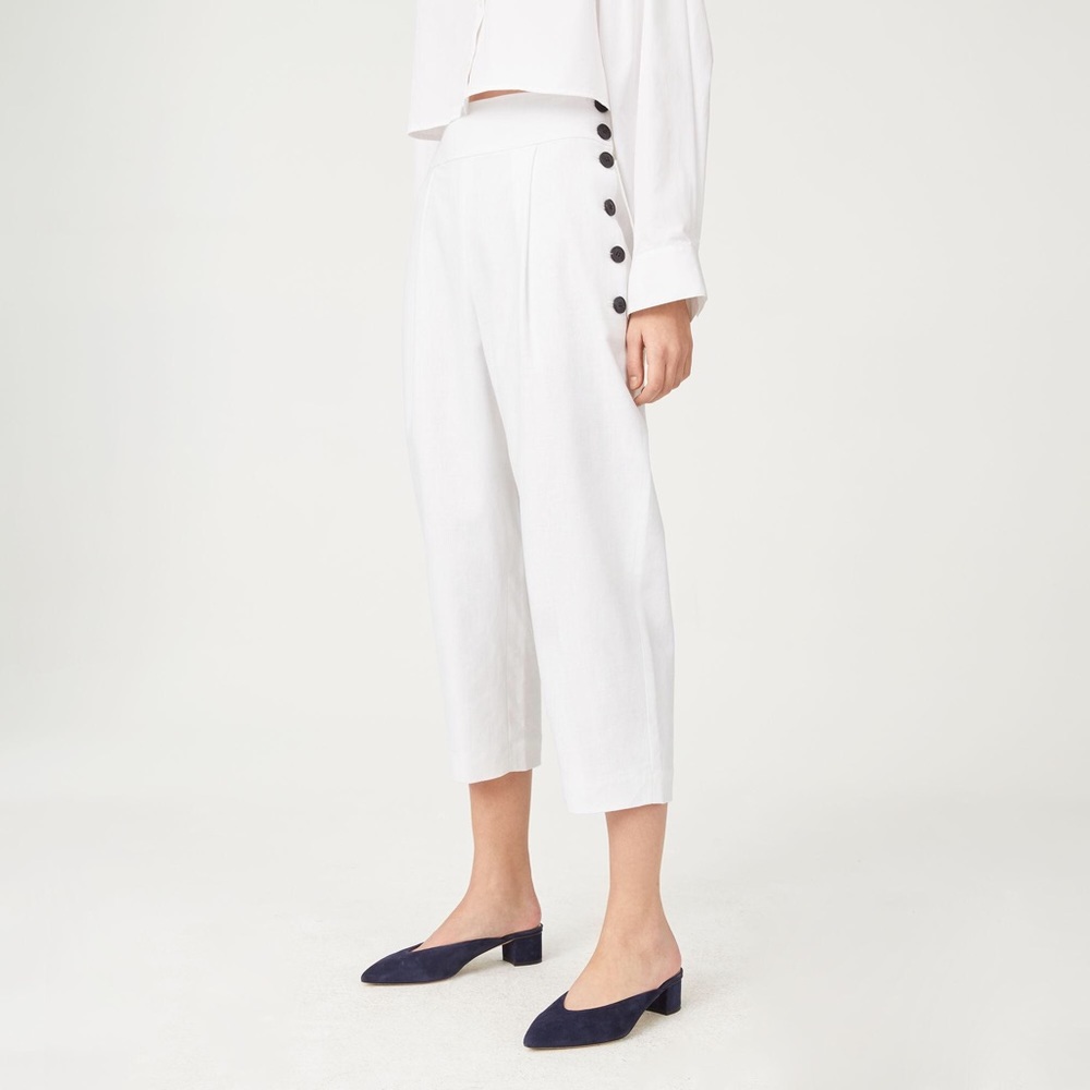 Club Monaco Linen Valerena Pants, 2- NWT (buttons)
